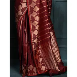 CANIZZARO Woven Design Zari Silk Blend Heavy Work Banarasi Saree-picture-25