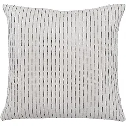 Cannannore Handlooms Pure Cotton Striped Cushion Cover with Black Dotted Lines | Off-White Square Decorative Throw Pillow Cover | Cushion Cover for Living Room Couch Sofa Bedroom (2)-picture-11