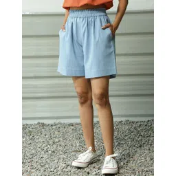 Canoopi Women High-Rise Outdoor Denim Shorts-picture-10