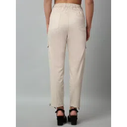Cantabil Beige Cotton Regular Fit Mid Rise Cargo Pants image 2