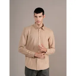 Cantabil Beige Cotton Regular Fit Shirt-picture-23