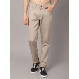 Cantabil Beige Regular Fit Lightly Washed Jeans-picture-42