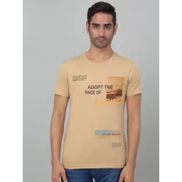 Cantabil Beige Regular Fit Printed T-Shirt-picture-34
