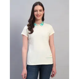 Cantabil Beige Regular Fit Solid Polo T-Shirt-picture-19