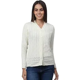 cantabil Beige Self Design V- Neck Full Sleeves Regular Fit Women Casual Sweater | Casual Winter Sweater for Women | Ladies Sweater for Winter Wear (P_LSWT00111)-picture-23