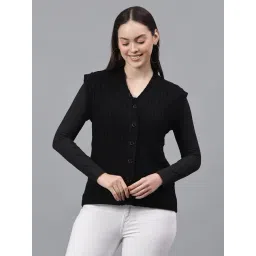 Cantabil Black Acrylic Self Sweater-picture-17