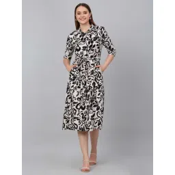 Cantabil Black & White Printed Shirt Dress-picture-34
