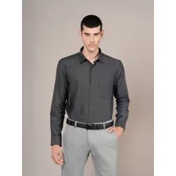 Cantabil Black Cotton Regular Fit Self Pattern Shirt-picture-11