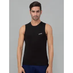 Cantabil Black Regular Fit Gym Vest-picture-31