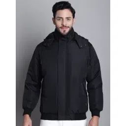 Cantabil Black Regular Fit Hooded Jacket-picture-17