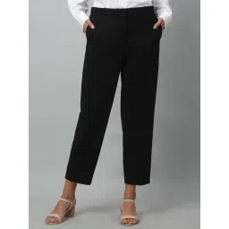 Cantabil Black Regular Fit Mid Rise Trousers-picture-11