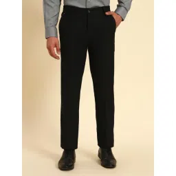 Cantabil Black Regular Fit Self Design Formal Trousers-picture-33