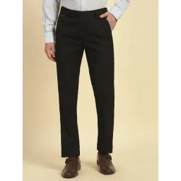 Cantabil Black Regular Fit Solid Formal Trousers-picture-16