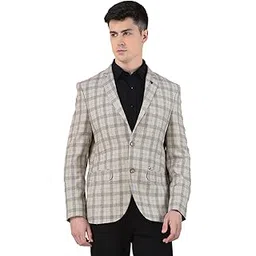cantabil Blazer for Men | Premium Formal Blazer Smart Fit Notched Collar Wool Blend Fabric Checkered Pattern (P_MBZF00171A)-picture-38