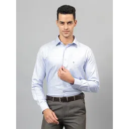Cantabil Blue Cotton Regular fit Self Shirts-picture-37