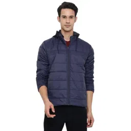 Cantabil Blue Regular Fit Hooded Jacket-picture-17
