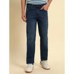 Cantabil Blue Regular Fit Solid Denim Jeans-picture-11