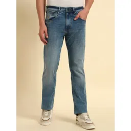 Cantabil Blue Regular Fit Solid Denim Jeans-picture-32