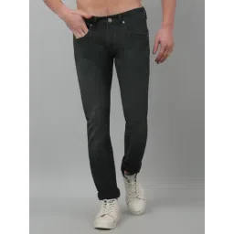 Cantabil Bottle Green Straight Fit Jeans-picture-17