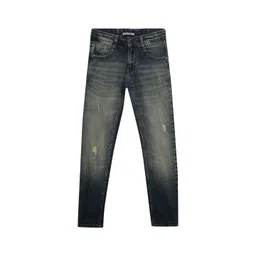 Cantabil Boys Comfort Mildly Distressed Heavy Fade Whiskers and Chevrons Jeans-image-37