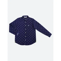 Cantabil Boys Navy Blue Printed Casual Shirt-picture-18