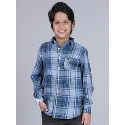 Cantabil Boys Original Tartan Checks Checked Casual Shirt-picture-56