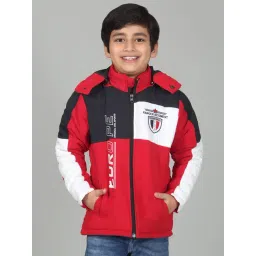 Cantabil Boy's Red Mock Neck Solid Full Sleeves Casual Jacket-picture-32