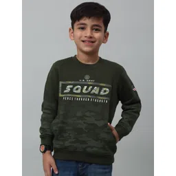 Cantabil Boys Typography Printed Fleece Pullover Sweatshirt-picture-45