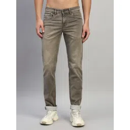 Cantabil Brown Regular Fit Solid Jeans-picture-43