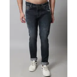 Cantabil Carbon Black Regular Fit Lightly Washed Jeans-picture-39