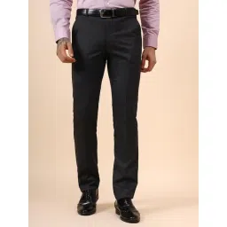 Cantabil Charcoal Regular Fit Checks Trousers-picture-12