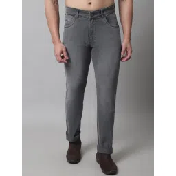 Cantabil Charcoal Regular Fit Lightly Washed Jeans-picture-19