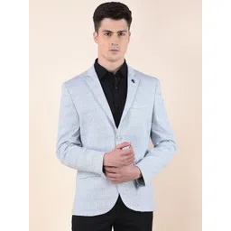 Cantabil Checked Notched Lapel Collar Single-Breasted Blazer-picture-15