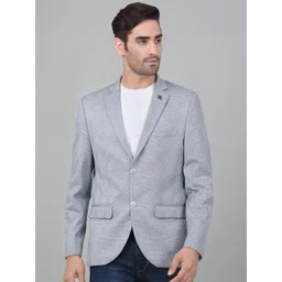 Cantabil Checked Notched Lapel Collar Single-Breasted Slim Fit Casual Blazer-picture-33