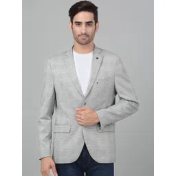 Cantabil Checked Notched Lapel Collar Single-Breasted Slim Fit Casual Blazer-picture-35