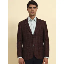Cantabil Checked Notched Lapel Long Sleeve Single Breasted Blazer-picture-29