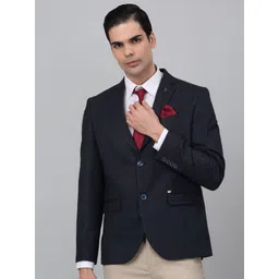 Cantabil Checked Notched Lapel Single Breasted Blazer-picture-21