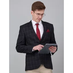 Cantabil Checked Single Breasted Blazer-picture-21