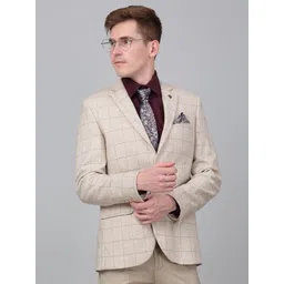 Cantabil Checked Single Breasted Formal Blazer-picture-16