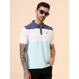 Cantabil Colourblocked Cotton Polo Collar Neck Short Sleeves T-shirt-picture-37