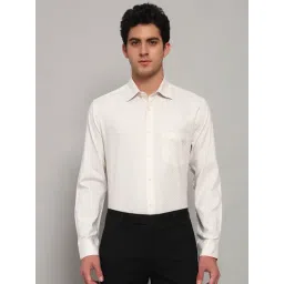 Cantabil Cream Regular Fit Self Design Design Formal Shirt-picture-17