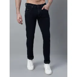 Cantabil Dark Blue Denim Regular fit Solid Jeans-picture-42