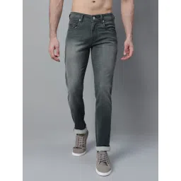 Cantabil Dark Green Denim Regular fit Solid Jeans-picture-21