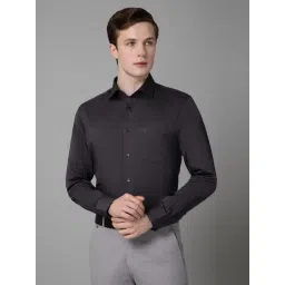 Cantabil Dark Grey Cotton Regular Fit Shirt-picture-17