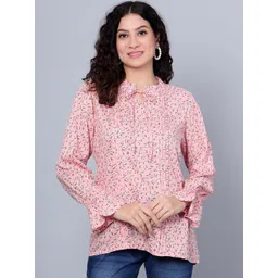 Cantabil Floral Printed Tie-Up Neck Top-picture-40