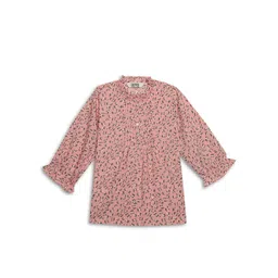 Cantabil Girls Floral Printed Mandarin Collar Top-picture-29