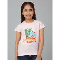 Cantabil Girls Round Neck Graphic Printed Cotton Regular Fit T-shirt-picture-10
