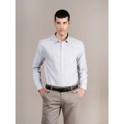 Cantabil Grey Cotton Regular Fit Checks Shirt-image-47