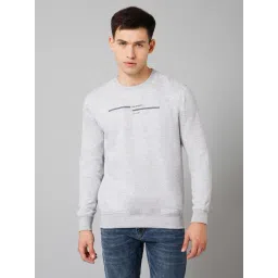 Cantabil Grey Melange Regular Fit Round Neck Sweatshirt-picture-25
