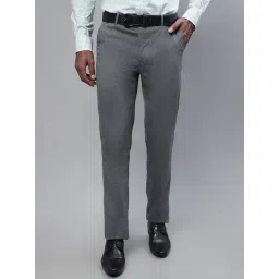 Cantabil Grey Regular Fit Checks Trousers-picture-17